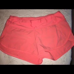 Pink lululemon Speed H2O shorts
